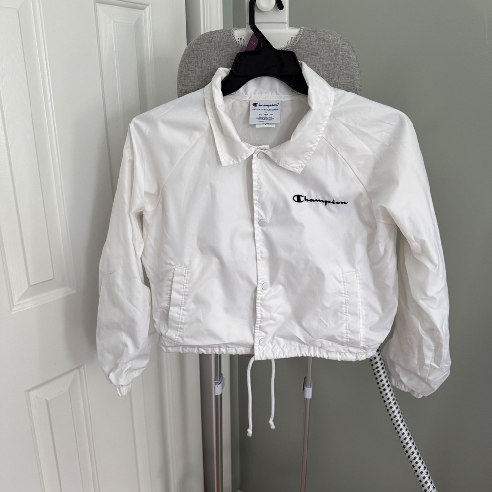 Champion Heritage Coaches Jacket Womens S Cropped Windbreaker Athleisure Street
